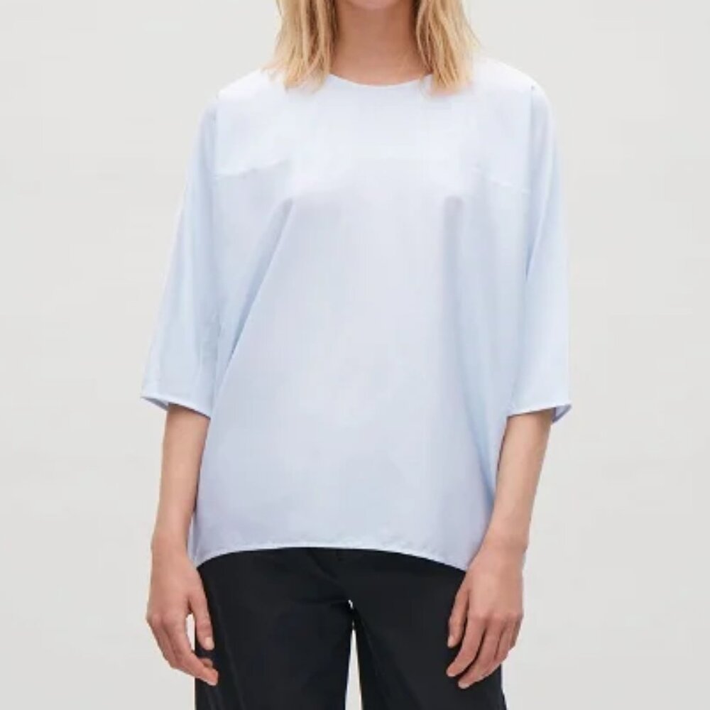 [Sold] Oversized high-low t-shirt tunic semi-sheer batwing slee…